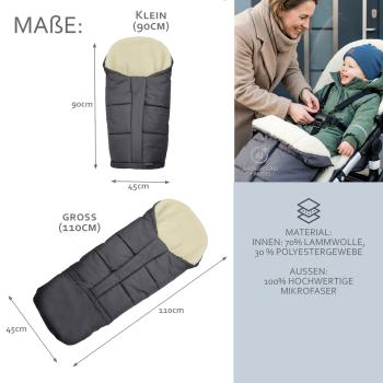 BAMBINIWELT Winterfußsack in Mumienform für Kinderwagen und Buggy, 110cm, Wolle, Design MELIERT
